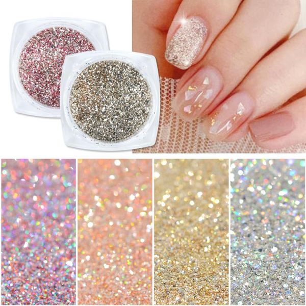 

1pcs platinum laser pigment powders shiny mixed nail art glitters diamond holographic sequins manicure diy decorations lybg01-26, Silver;gold