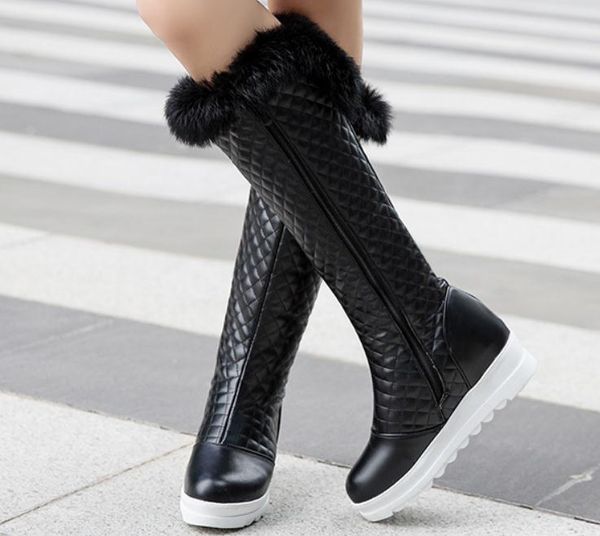 

women's boots in winter flat thick bottom keep warm non-slip, Black