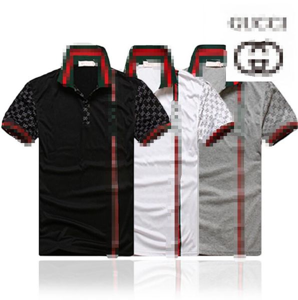 

new luxuryt designers t-shirt for men stripe fashion poloshirt shirt men high street snake little gÃ»ccÃ¬ print mens polo shirt, White;black