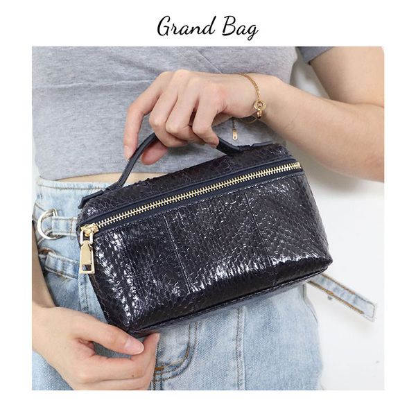 

new designer handbag real snake skin portable bag small clutch bag genuine python leather ladies hand purse
