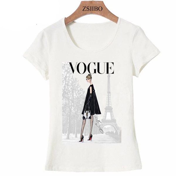 

vintage paris winter street fashion girl t shirt summer cute women t shirt novelty casual ladies hipster cool lady lwc46, White