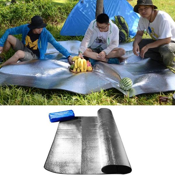 

double aluminum film picnic rug camping others tent moisture proof pad beach silver sleeping rug
