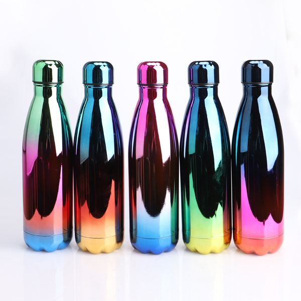 

17oz кола форма бутылка воды с вакуумной изоляцией чайник гальваническим бутылка колы чашка из нержавеющей стали градиент цвета спортивная б