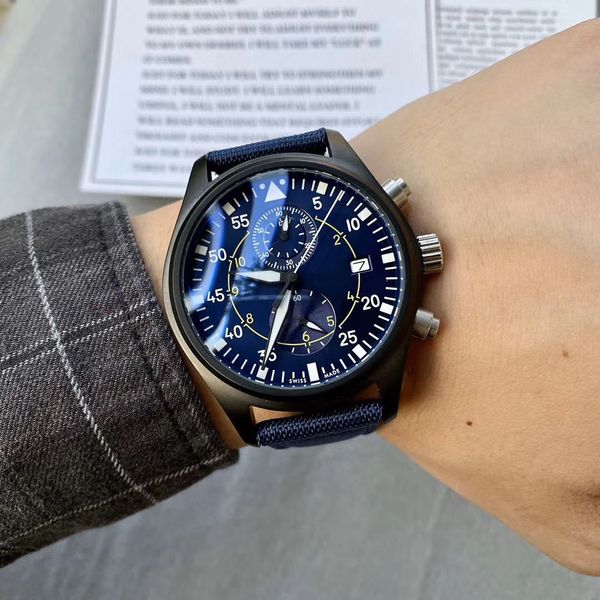 

2020 41mm men's watch multi-function imported movement folding buckle fashion luxury watch, Slivery;brown