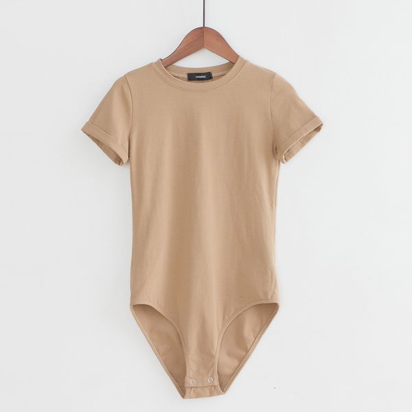 

2019 bodysuit women summer jumpsuits playsuits cotton o-neck bodysuits rompers coveralls body for women solid combishort, Black;white