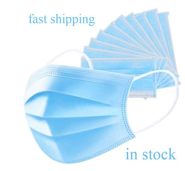 

200 pcs face mouth mask disposable protect 3 layers filter dustproof earloop non woven mouth masks