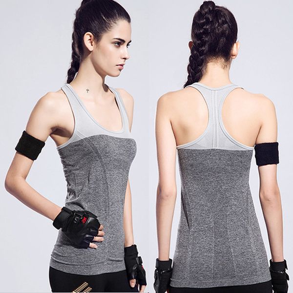 

2020 new arrival women yoga shirts 5 colours elastic breathable quick dry gym fitness vest yoga tank running vest, White;red