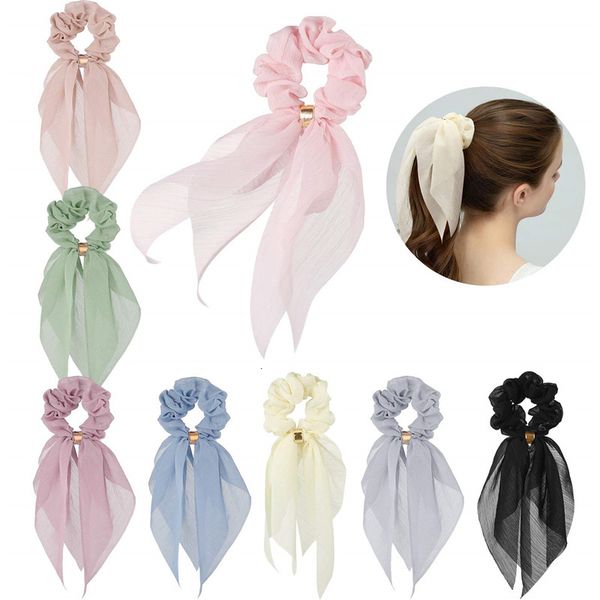 

fashion double layer bow hair accessories headwear for women 2020 trendy girl solid color elastic hair bands ornament gift