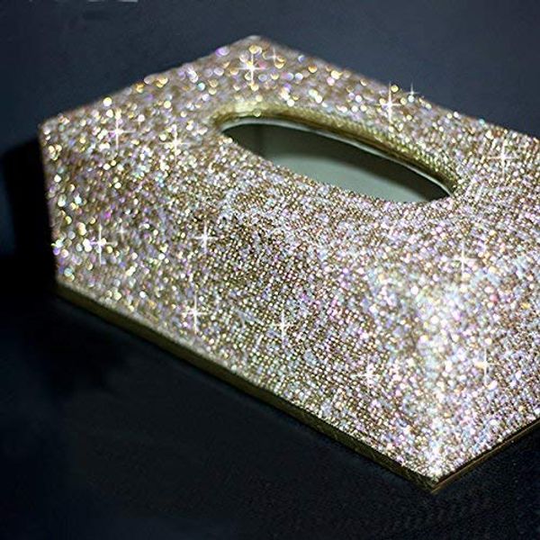 

rectangular pu tissue box dispenser case napkin holder home office decoration car accessory colors(gold