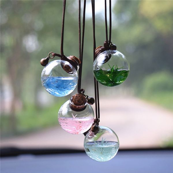 

1pc car perfume bottle air freshener with flower for essential oils auto ornament perfume pendant hanging bottle car-styling