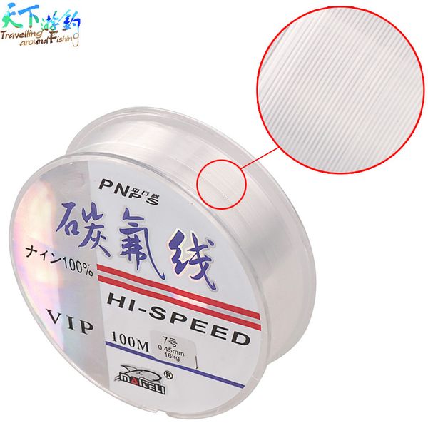 

100m fishing line super strong 100% japanese nylon pesca transparent fluorocarbon fishing lines linha fluorcarbonotresse peche