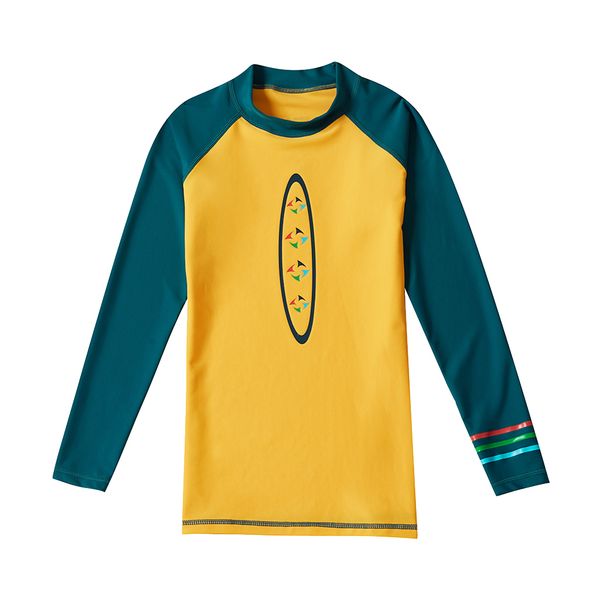 

kids boys surfing beach sunsuit swim rash guard long sleeve shirt