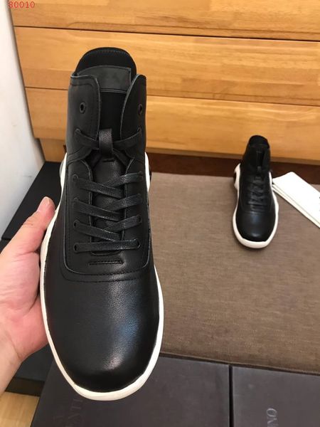 

2019 luxury platform shoes for men sport luxury designer basketball genuine leather selling kanye ing, Black