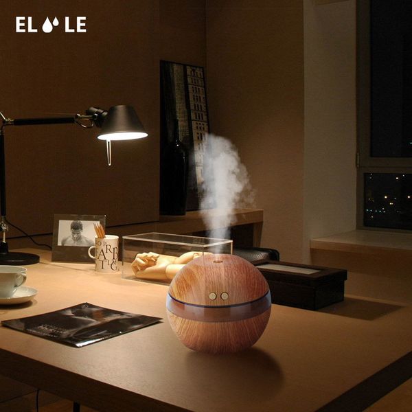

eloole 300ml usb air humidifier wood grain ultrasonic diffuser aromatherapy for home office air mist maker aroma refresher