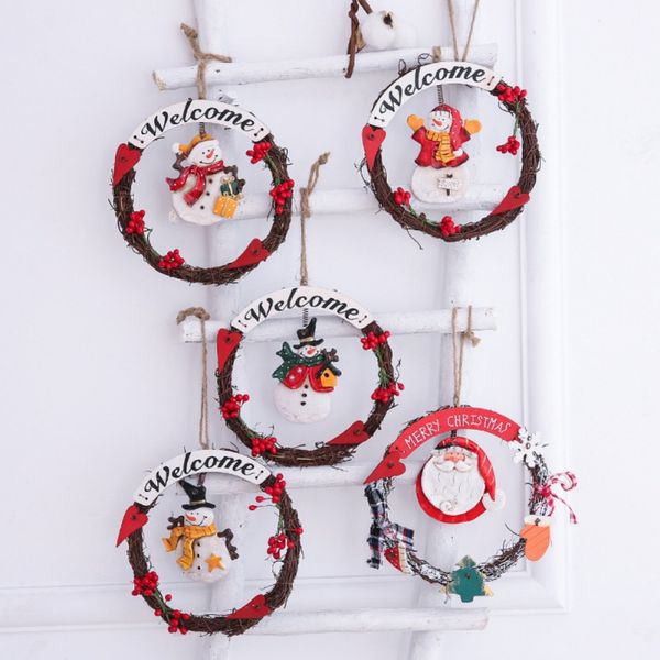 

merry christmas wreath hanging decorative sign front door pendant holiday display decorations kerst decoratie new year