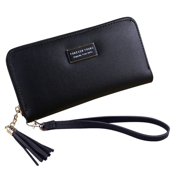 

new women wallets long multi-card position button bag hand zipper phone bag womens wallets and purses luxury wallet female #l728, Red;black