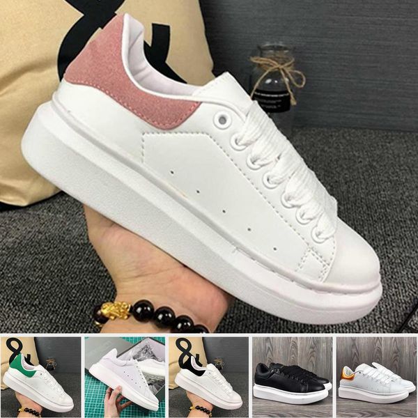 

2019 luxury fashion designer men women shoes sneakers leather velvet black yellow white red flat casual shoes platform trainers size 5.5-11