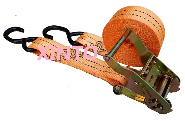 

1.5",38mm,2tx2m--8m, s hook, ratchet tie down cargo lashing auto motor shipping package strap shipment belt assembly sling