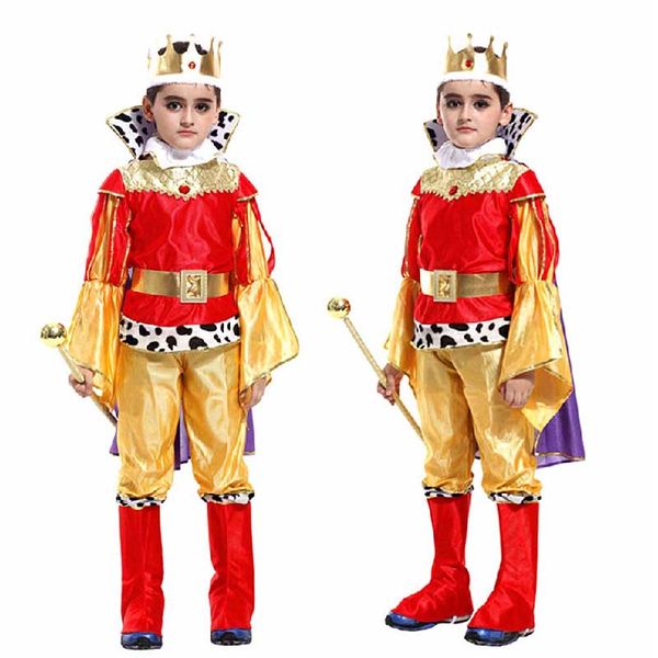 

boy kids children prince king cosplay costume birthday party children'day halloween costume for kids christmas halloween, Black;red