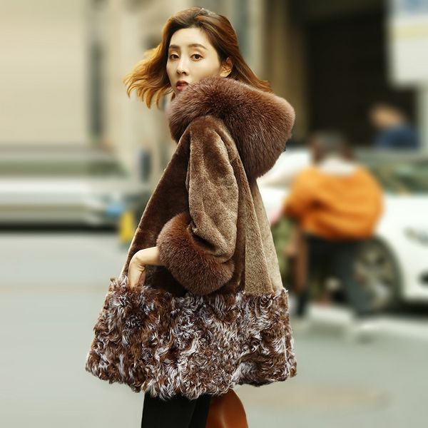 

зимняя одежда женщин 2020 natural real шуба женский меховой воротник из натуральной кожи шерсти куртки двухлобной tops zt4087, Black