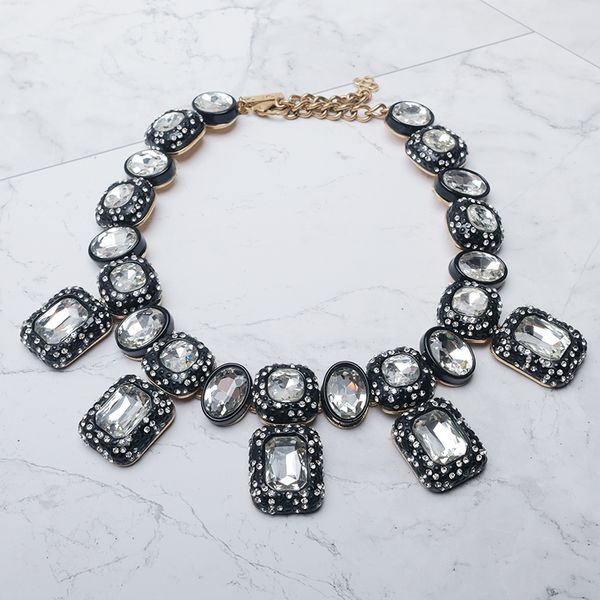 

amorita boutique crystal geometric vintage necklace, Silver