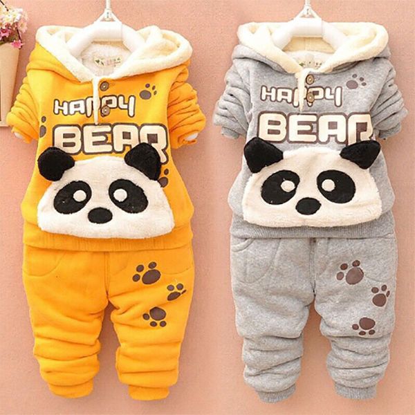 

0 3 cotton baby girls clothes winter newborn baby clothes panda pattern set cartoon boy kids clothing - years, White