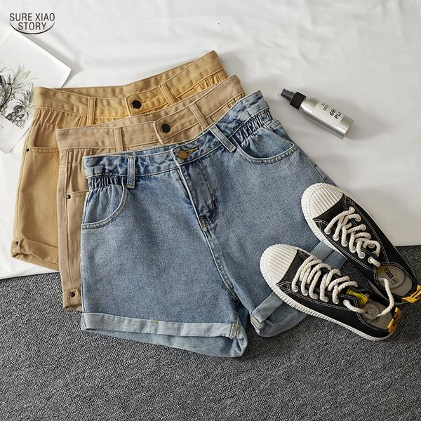 

vintage jean shorts women summer korean style women loose shorts streetwear high waist wide leg denim for 9513, Blue