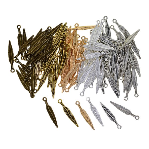 

600x multicolored metal charm, leaf shape, tibetan silver pendant to make chains, bracelets, necklaces, Black