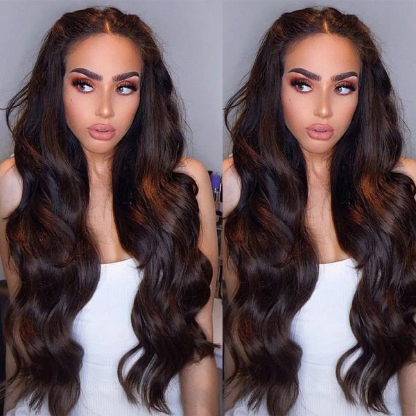 

180% density pre plucked full lace wig for black women natural wave brazilian virgin human hair lace front wigs with baby hair, Black;brown