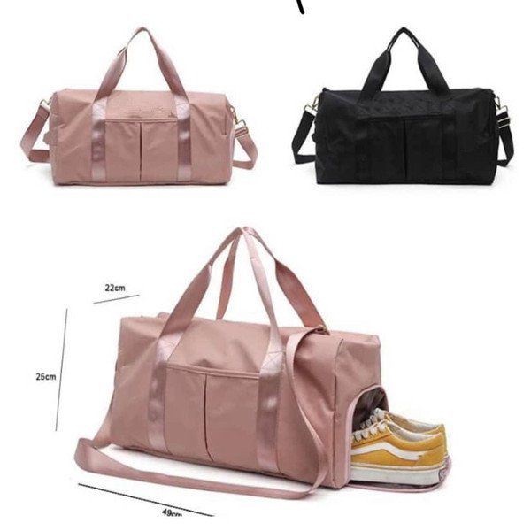 

wholesale nylon exercise duffel bags pink brand bags storage travel secret waterproof casual beach bag luggage bag qdbmb, Red;black