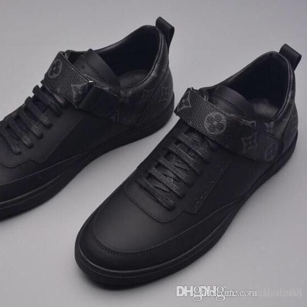 

2020 fashion luxury men's red bottom shoes low-casual sports shoes men's wedding banquet dress leather size 38-45, Black
