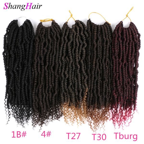 

shanghair bomb twist hair 14 inch synthetic crochet hair extension ombre fiber pre-twisted fluffy braiding bulk, Black