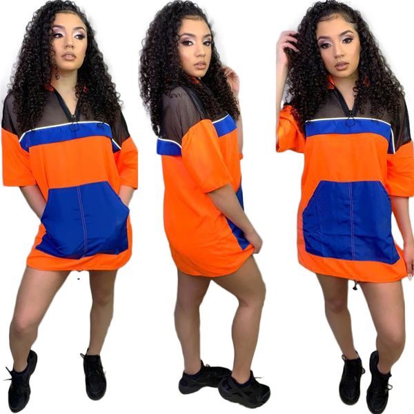 

неон грим оранжевый сексуальная повязку платье женщины сетки лоскутное полые футболки платье уличной стенд воротник половина рукава платье п, Black;gray