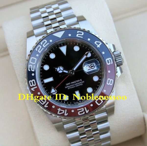 

12 style mens 40mm pepsi gmt ii stainless steel jubilee 40mm blue red 126710blro 126710 116713 watch asia 2813 men's automatic watches, Slivery;brown