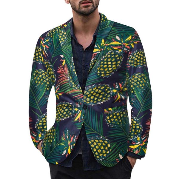 

muqgew 2019 male floral jacket suit painting mens blazers fashion single button suits with bow tie slim fit party blazers#g3, White;black