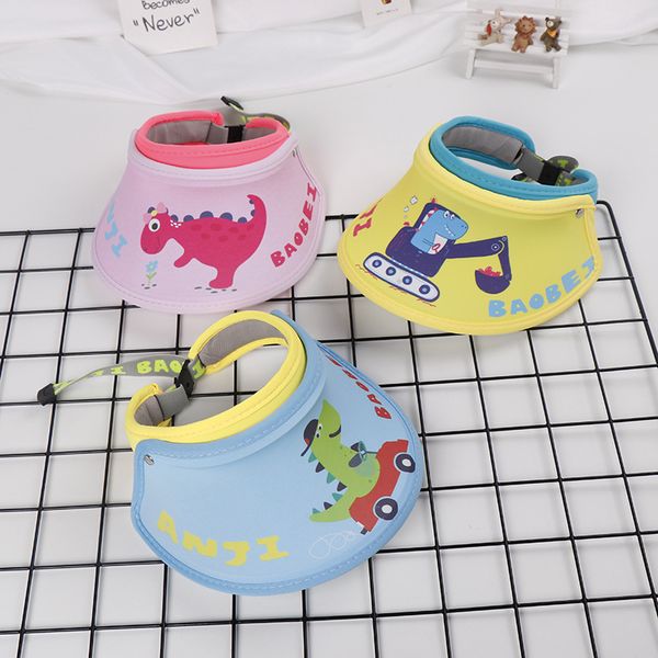 

new children's sun caps dinosaur empty hat korean sunscreen hat outdoor sports beach hat tide kids hats for 2-10 years dhl, Yellow