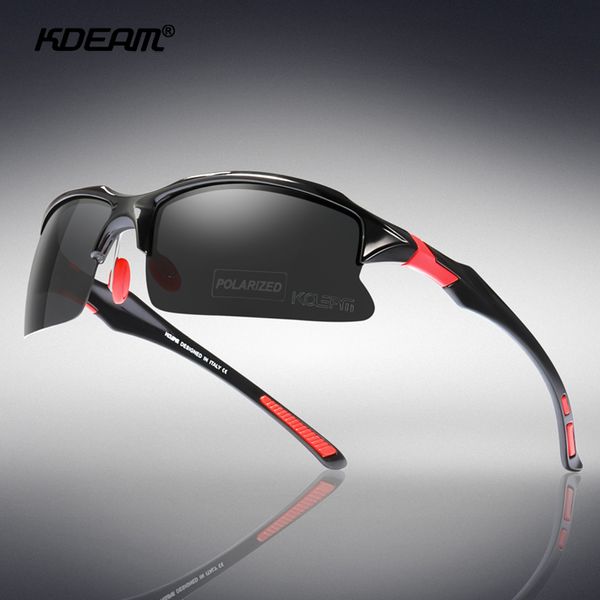 

kdeam professional tr90 polarized sunglasses men hiking goggles driving fishing outdoor sports sun glasses uv400 ce mx200619, White;black