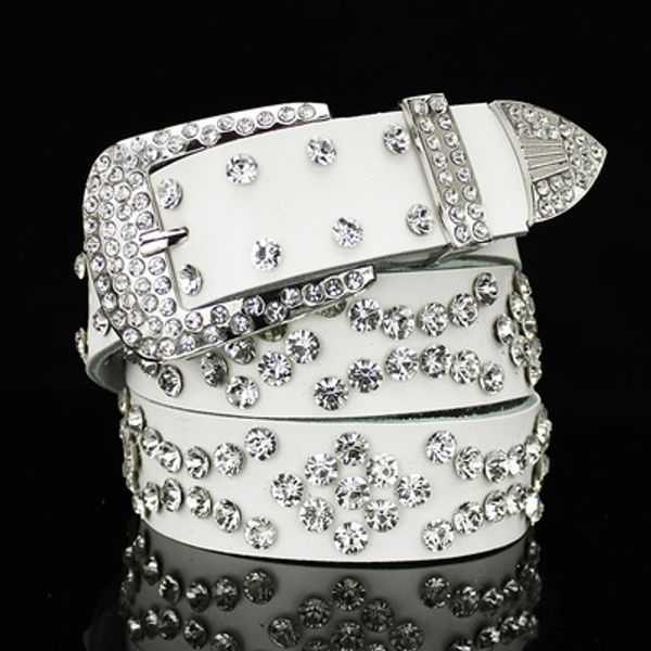 Fashion Luxury Designer Super Glittering Diamond Zircon Crystal Leather