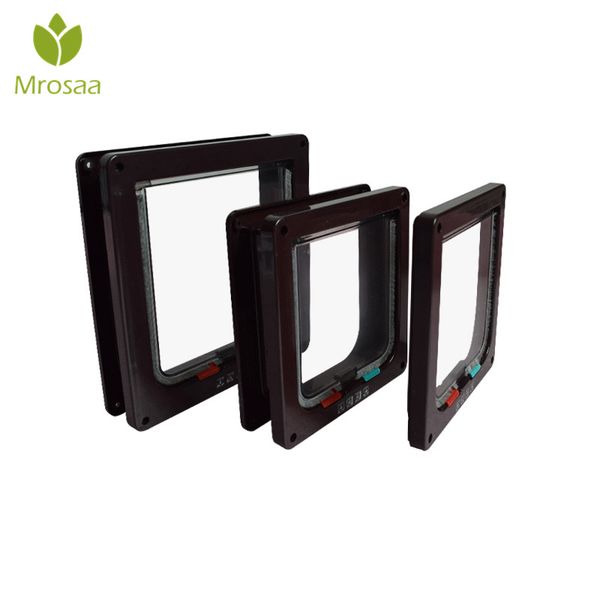 

mrosaa intellgent control cat doors abs animal small pet cat dog gate door pet supplies safe flap door kitten on sale