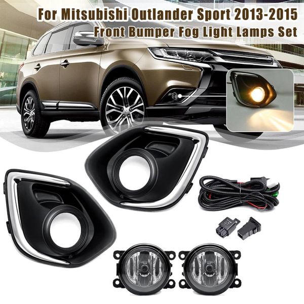 

car front bumper halogen fog lights h11 amber with wire covers for mitsubishi asx outlander sport 2013 2014 2015 car front lamps