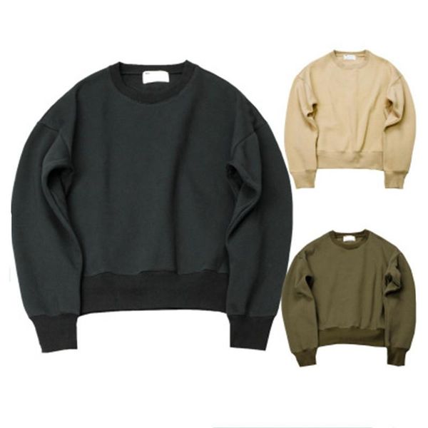 

kanye west hoodie couple sweatshirt pure color men women crew neck pullover solid color long sleeve male elegant size s-2xl, Black