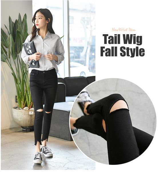 

увядание черный тяжелый молот из бисера цветок 20 высокой талией stretch джинсы, Blue