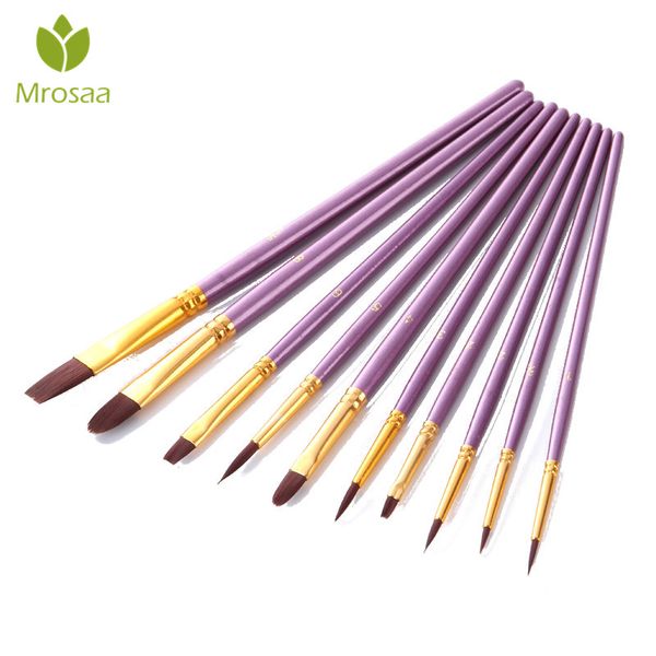 12 Piezas Nylon Pelo Pintura Cepillo Conjunto para Acr/ílico Acuarela y Pintura al /óleo Azul Oscuro