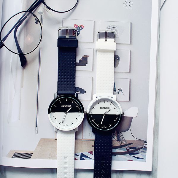 

new women luxury leather geneva neutral watches man watch lady girls wristwatches gift hours geneva clock, Slivery;brown