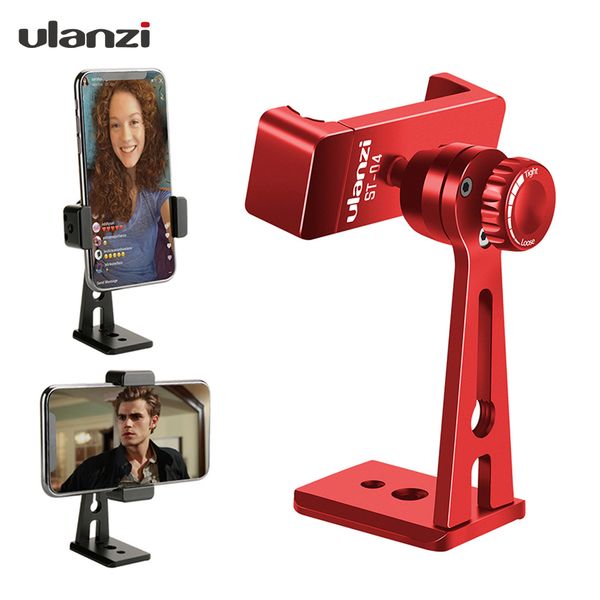 

ulanzi adjustable st-04 tripod mount adapter vertical 360 rotation phone clipper stand for iphone x 8 7 huawei samsung xiaomi