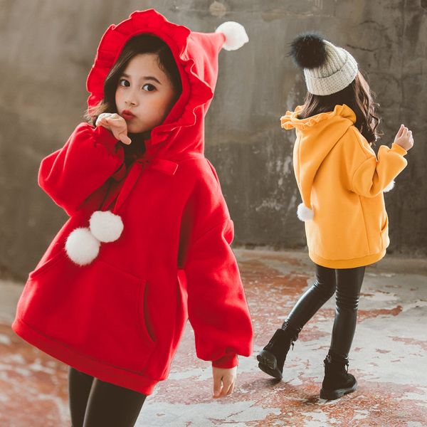

kids christmas hoodie sweatshirt for girls long sleeve warm fleece hooded sweatshirts for girls baby christmas outfits ornaments, Black