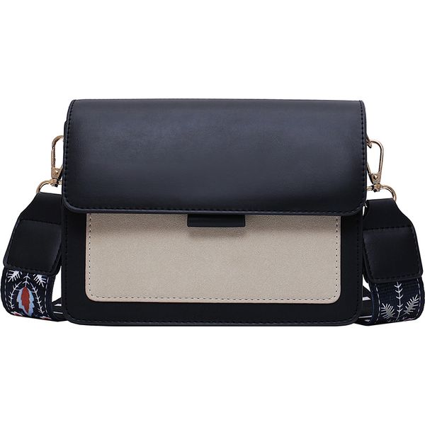 

frosted leather stitching bag female autumn new 2019 tide texture broadband messenger bag female wild ins small square