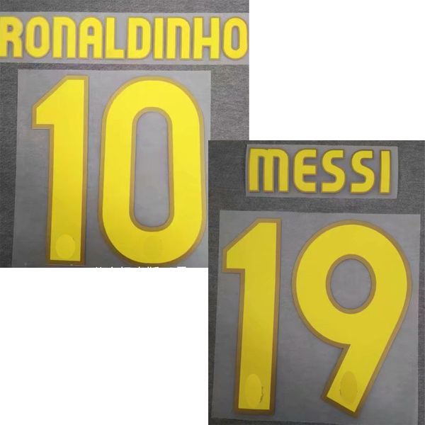

2007 2008 #10 ronaldinho #19 messi printing iron on transfer badge