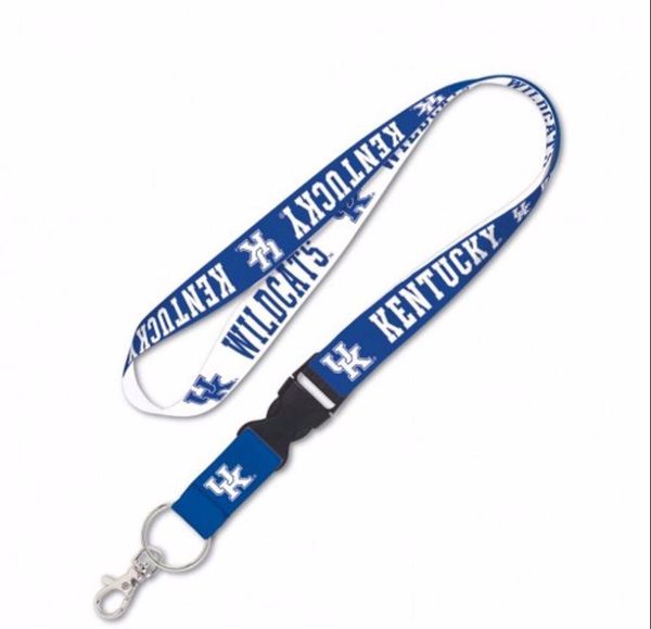 

eonpin oem customized kentucky wildcats sport lanyaard with oval clasp & detachable buckle for phones keychain id name tag badge holder
