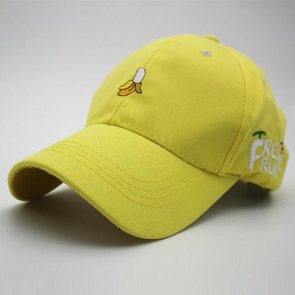 

new arrival spring leisure fresh fruit embroidery hat strawberry banana cherry orange peach baseball cap for women lpjys, White
